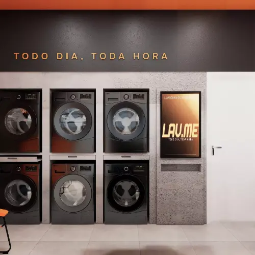 Modelo de franquia LAV.ME Indoor — visualização 3D da unidade